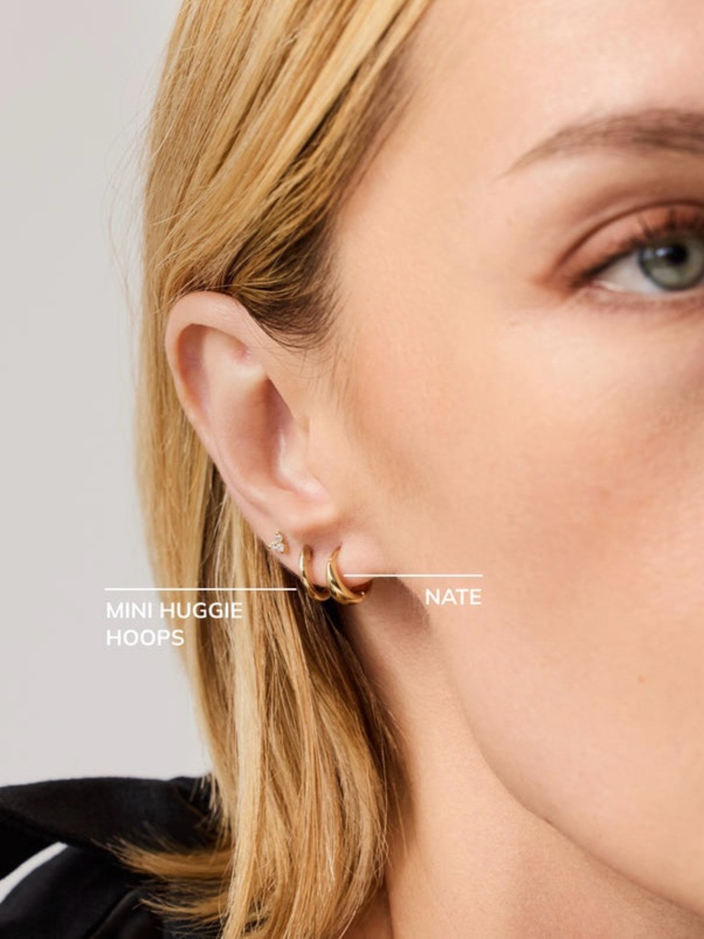 Ana Luisa Nate Huggie Hoop Earrings - Picture 2 of 5
